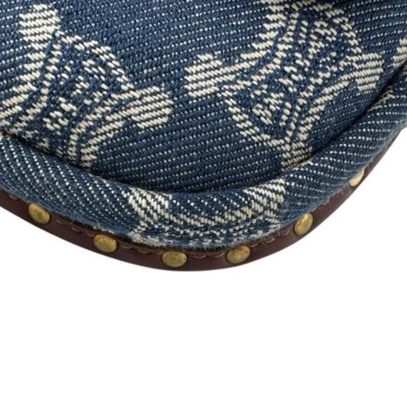 CELINE Waist Bag Paris Macadam Denim Leather Blue x Brown - COA included - Picture 7 of 14